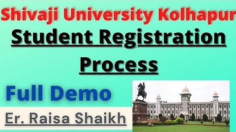 Student Registration Process/Full Demo/Shivaji University Kolhapur today/Er. Raisa Shaikh