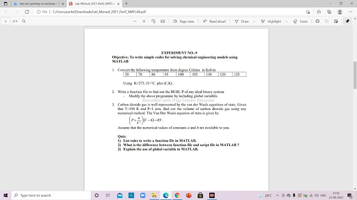 Writing Script file and Function file in MATLAB