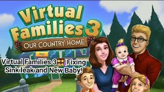Virtual Families 3‍‍‍|Fixing Sink leak and New Baby!