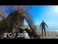Bushcraft on a Frozen Beach in Estonia