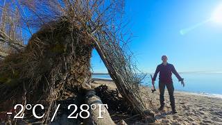 Bushcraft on a Frozen Beach in Estonia