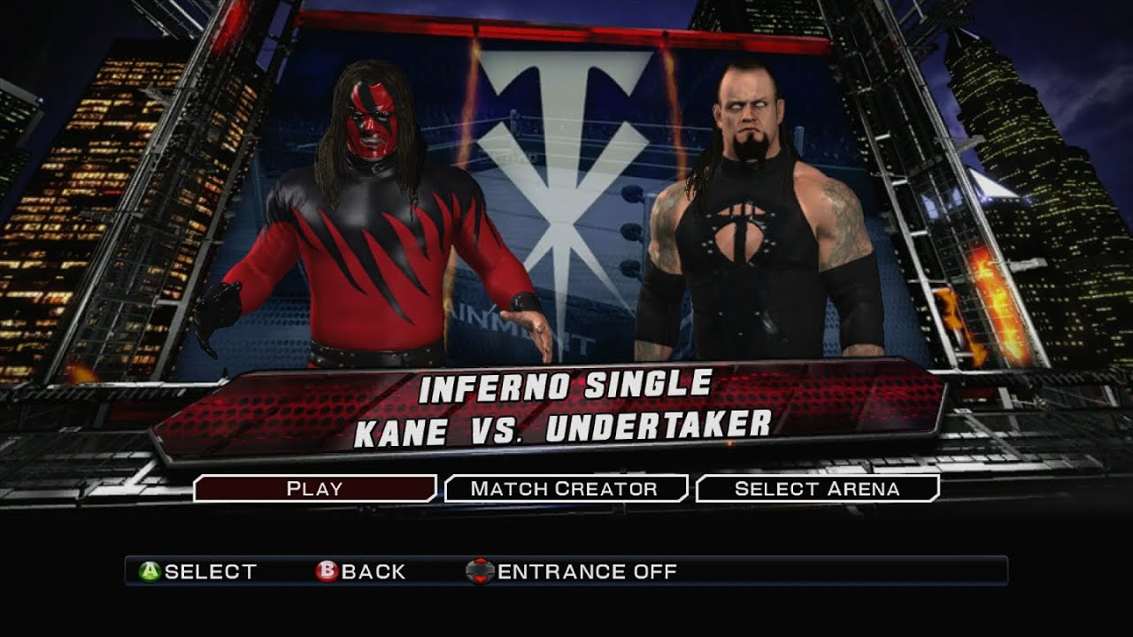 WWE SmackDown против Raw 2011 | Кейн против Гробовщика | Матч «Инферно»