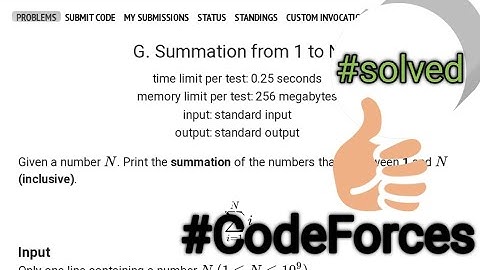 G. Summation from 1 to N || codeForces || problemSolving with c++