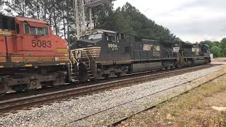 NS 265-02 ,NS 1113 9904 BNSF 5083 6520 NS 4326 4106 9702 Duluth GA