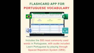 Portuguese Vocabulary Flashcards | Excel | 500 Most Common Words with Portuguese Audio + Examples