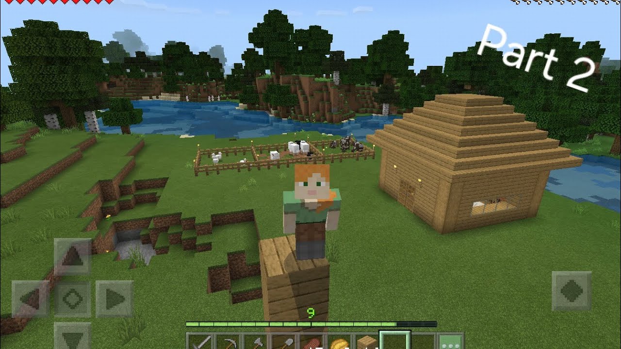 Minecraft Hayatta Kalma: Bölüm 2 Çiftlik Yapımı.