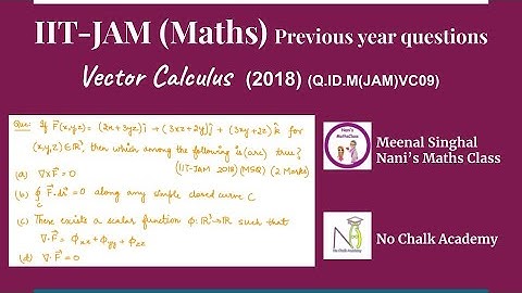 Vector Calculus, IIT-JAM (Maths) 2018 Question, (Q.ID.M(JAM)VC09)