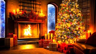 24/7 Instrumental Christmas Music With Fireplace  Relaxing Christmas Music  Christmas Ambience
