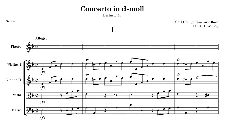 Carl Philipp Emanuel Bach - Flute Concerto in D minor