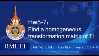 k5-7:Find a homogeneous transformation matrix of Ti