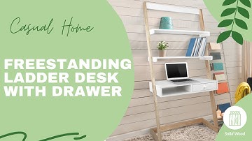 Freestanding Ladder Desk with Drawer