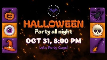 Free 3d Halloween Party Invitation Cute Cartoon Video Template (Customizable) - FlexClip