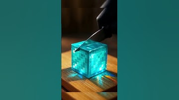 Cutting Glass Minecraft Diamond Block 💎 😱 #ai #asmr #satisfying