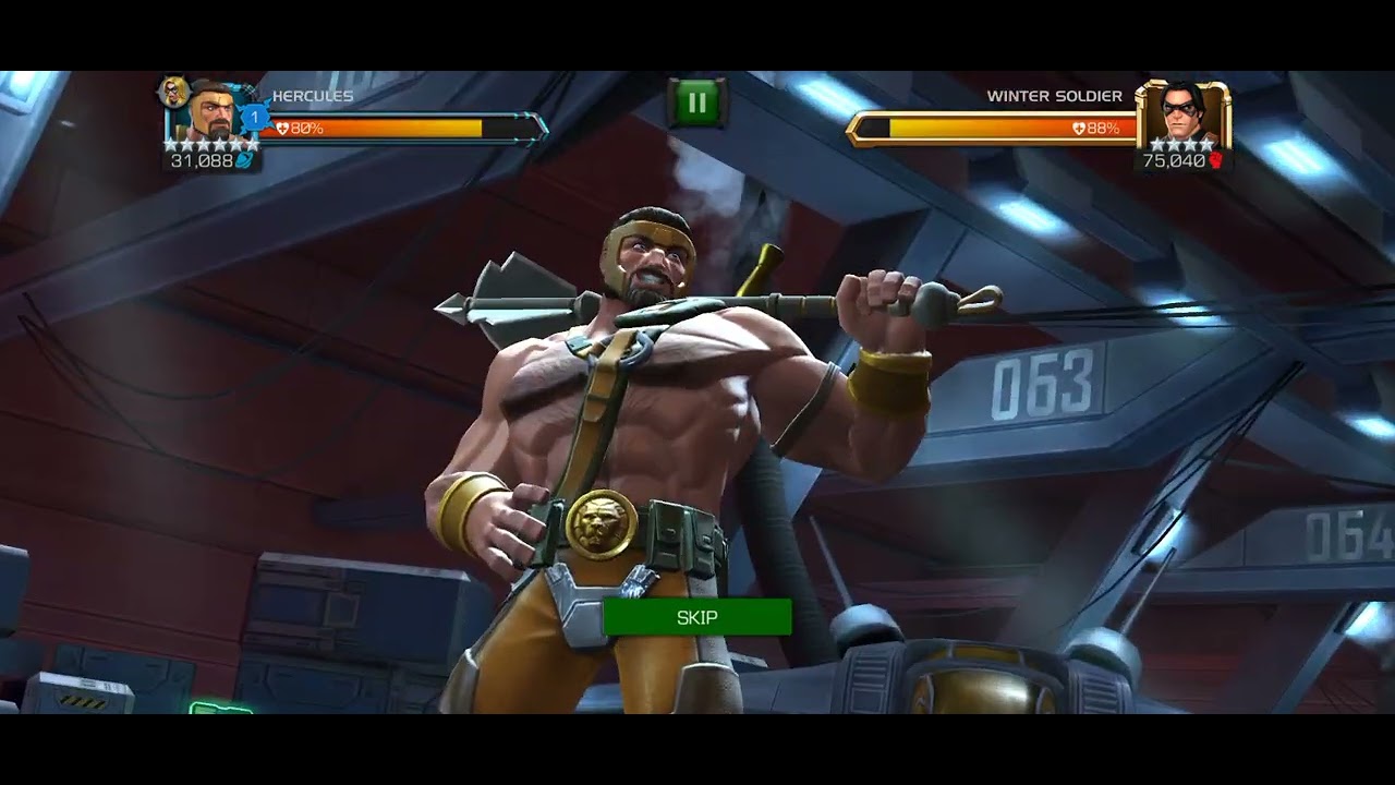 Mcoc Auto game play Hercules Vs Punching Bag Winter Soldier marvel trending gaming mcoc 