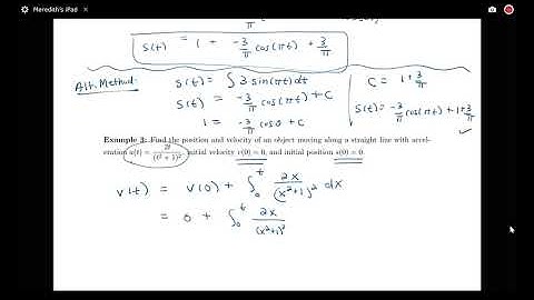 Examples on finding position from velocity and velocity from acceleration