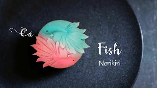 HOW TO MAKE THE FISH NERIKIRI WAGASHI WITH CHOPSTICKS