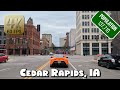 Driving Around Downtown Cedar Rapids, IA in 4k Video