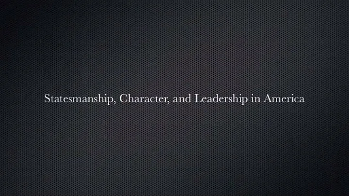 Terry Newell discusses his book Statesmanship, Cha...