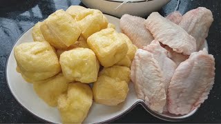 【客家人铁头】油豆腐加8个鸡翅这样做一锅实在太好吃了一开锅盖肚子都看饿了