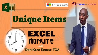 Excel Minute with Dan Karo Ezuzu - 'UNIQUE ITEMS