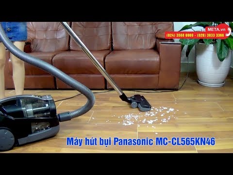Trên tay máy hút bụi Panasonic MC-CL565KN46 công nghệ hút lốc xoáy, hộp chứa bụi 2 lít