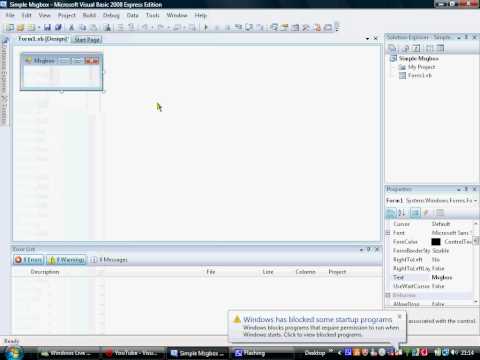 Visual Basic 2008 Tutorial 1:Simple Message Box!