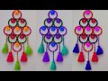 EASY WALL HANGING TORAN WITH WOOLEN AND OLD BANGLES || BEAUTIFUL WOOLEN WALL HANGING TORAN CRAFT ||