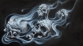 Airbrushing a Skull & Smoke Flames using AirShot templates screenshot 3