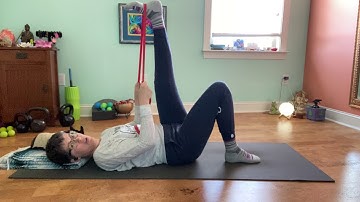 Supine Hamstring stretches with a resistance band