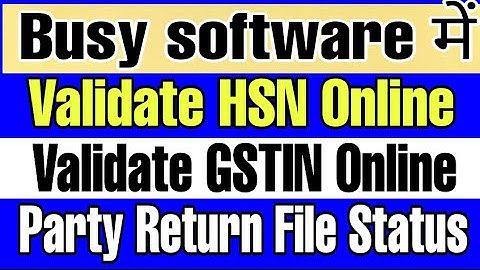How to Check Party Return File Status In Busy Software ! GST Validate/HSN Validate In Busy Software