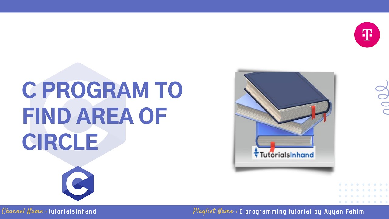 c program to find area of circle - YouTube