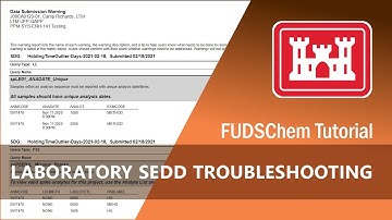 Laboratory SEDD Troubleshooting Tutorial - FUDSChem