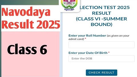 Navodaya Result 2025 class 6 l Direct link enter registration number l JNVST result 2025