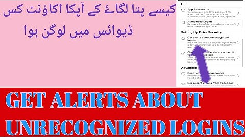 How To Get Alerts About Unrecognized Logins_Fb Setting