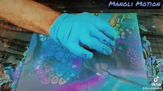 Fluid Art Painting With Only Metallics!