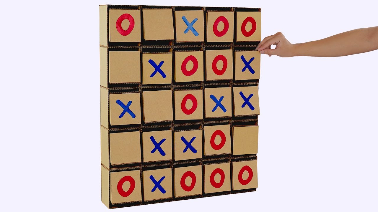 How to make Giant Tic Tac Toe Board Game from cardboard 