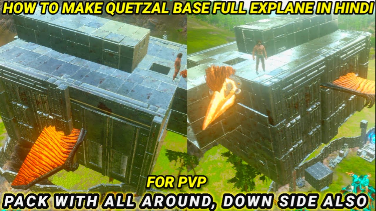 PVP QUETZAL BASE !!TEK LESS DAMMAGE !! COVER UP ALL AROUND !! STEP BY