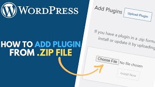 How to Install a WordPress Plugin from .ZIP File