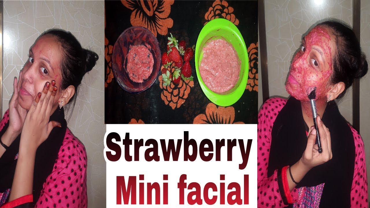 HOMEMADE Strawberry 2 step mini facial for dull, glowing and fresh skin | stay gorgeous with me.. - YouTube