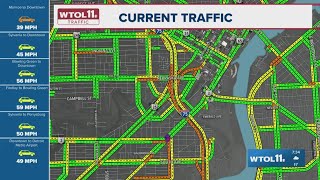 Crash on I-75 and I-280 blocking lanes, many roadways still slippery | WTOL 11 Traffic