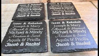 Custom Engraved Coasters: Because no one ever said,"I wish I had more boring coasters in my life!"