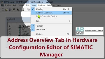 Using Address Overview Tab in Hardware Configuration Editor of SIMATIC Manager | SIEMENS | AEAB