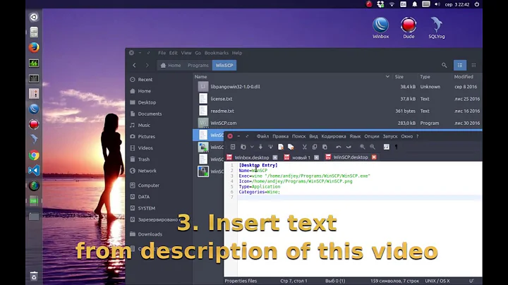 Ubuntu 16.04 - Create Desktop Shortcut for Windows program