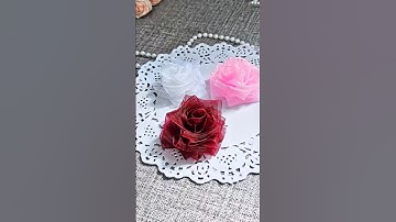 DIY Sheer Organza Ribbon Roses 🌹 | Quick, Easy & Gorgeous! #Shorts #shortsviral #ribboncrafts #diy