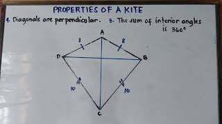 Properties of a Kite Explained in Detail | Geometry Lesson |