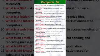 👉 Computer Important Question | ❤🔥Computer GK | Computer |#shorts #shortsfeed