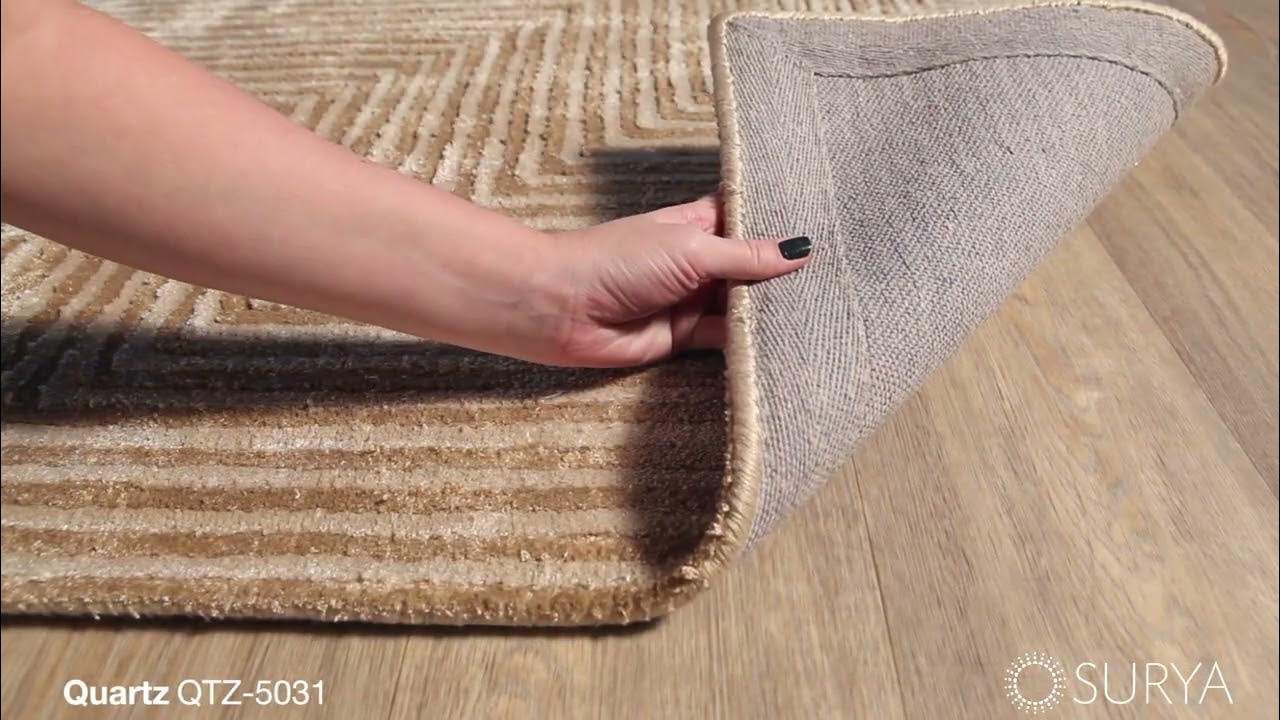 Surya Quartz Tan Beige Viscose Area Rug 180x144 The Classy Home