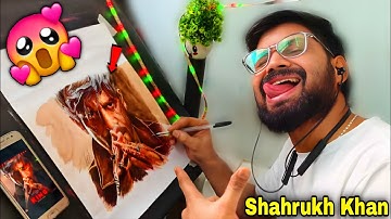 KING Movie SHAHRUKH KHAN Pencil Colour Sketch Drawing - Honey Art Studio 
