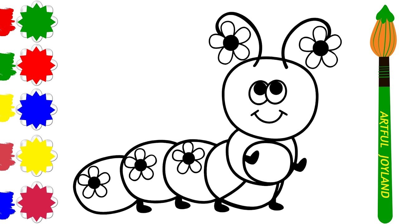 How to Draw a Cute Caterpillar | Easy Step by Step Tutorial | Artful Joyland
