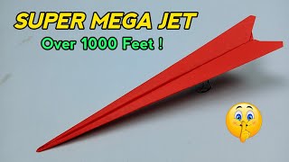 Cómo hacer un avión de papel súper megajet que vuela a 1000 pies